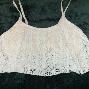 Flowy white swim suit top